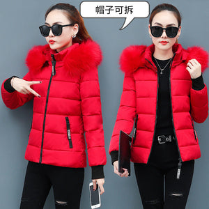 2022 New Winter Parkas Women Jacket Fur Collar Hooded Basic Coat Thicken Female Jacket Warm Cotton Padded Outerwear 4XL