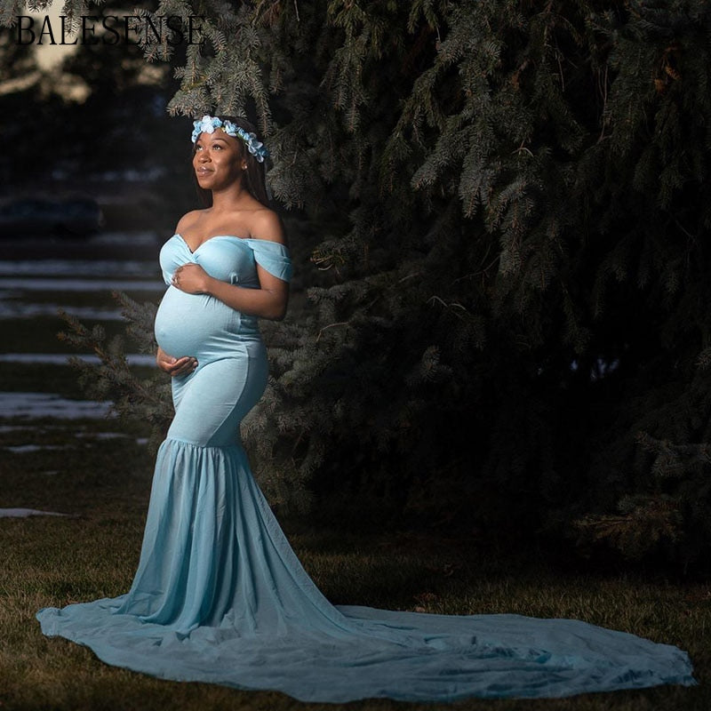 Chiffon Maxi Long Tail Maternity Dresses for Photo Shoot Sexy Off Shou Global Fashions GC Chiffon Maxi Long Tail Maternity Dresses for Photo Shoot Sexy Off Shou Global Fashions GC