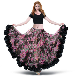 Belly dance skirt Bohemia 360° Large Swing Dancing Skirts Gypsy Dance Costumes Dress Spanish Flamenco Skirt belly dance costume