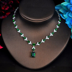 Elegant Design Green Cubic Zircon Jewelry Sets For Women