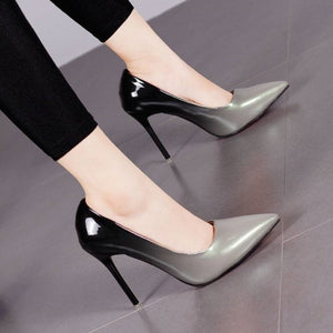 Gradient color Pointed Toe Shallow 10CM High heels pumps women