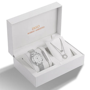 Crystal Design Bracelet Necklace Watch Sets