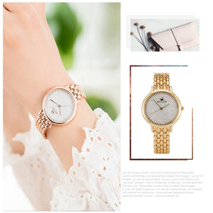 Gold Wristwatches with Fashion diamond gift box