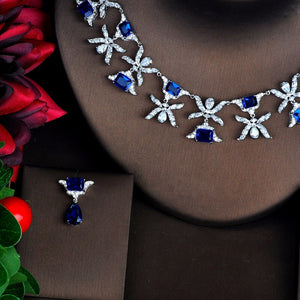 Blue Cubic Zircon Jewelry Sets For Women