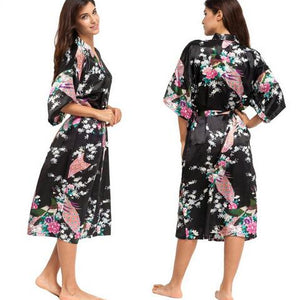 Silk Kimono Robe Bathrobe Women Satin Robe Silk Robes Night Sexy Robes Night Grow For Bridesmaid Summer Plus SizeS-XXXL 010412