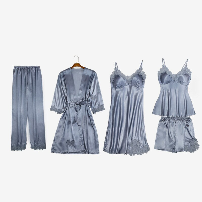 New Women Satin Sleepwear Fashion Nightgowns Imitation Ice Silk Sleepwear Dresses Night Dress Women's Sexy Lingerie Nightdresses
