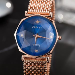 Blue Face Wristwatches with Stainless Steel Bracelet