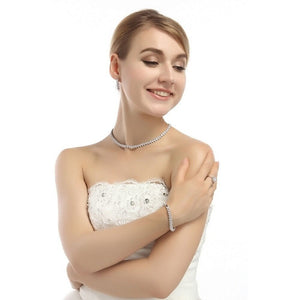 2.75mm Cubic Zircon Inlay Charm Wedding Choker Necklace