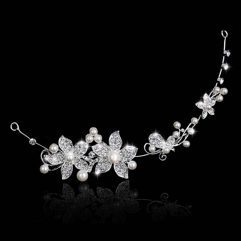 Flower Crystal Pearl 3pcs Jewelry Set
