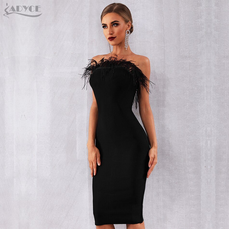 celebrity bandage dress black Amazon.com: Madam Uniq iFashion Women's Rayon Bodycon Bandage Midi Dress Black M : Clothing, Shoes & Jewelry