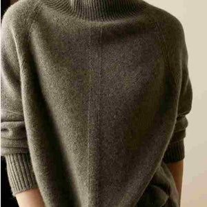 High-Necked Pullover Loose Thick Sweater Short Paragraph Knit Shirt