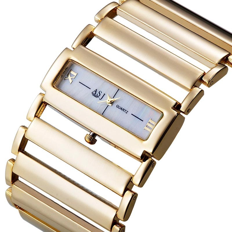 Gold Stainless Steel Chain Band Wristwatches