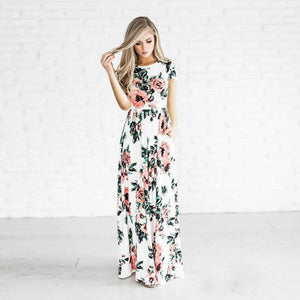 Family Matching Maxi Dress Mother Daughter Bohemia Dresses Women Floral Long Dress Baby Girl and Mom Party Clothes Beach Wear