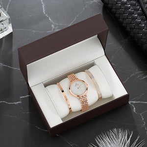 Gold Wristwatches with Fashion diamond gift box