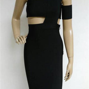 New Off Shoulder Fashion Bandage Dress Women Party Cutout Black Elegant Dresses Celebrity Evening Club Bodycon Vestidos Summer