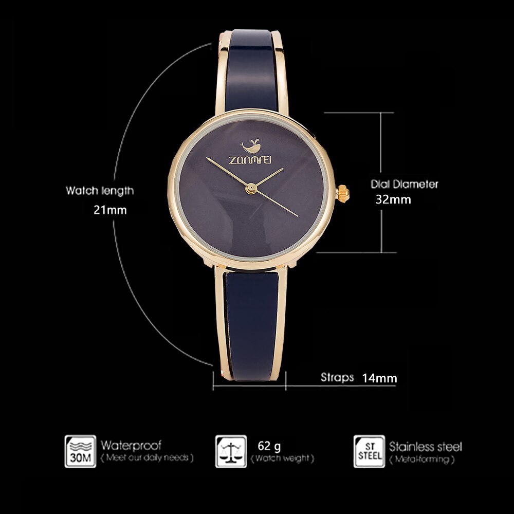 Blue Simple Watch With Bangle Gift Box Sets
