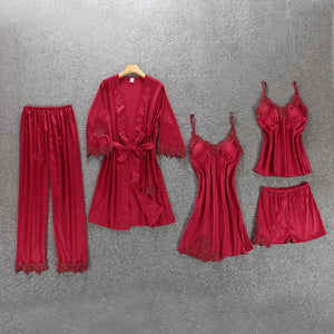  Sexy Pajamas for Women, Satin Pajamas Women, Cami Sleepwear  with Splicing Mesh Design 2 Piece V Neck with (A-012, M) : Clothing, Shoes  & Jewelry
