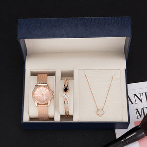 Stainless steel Bracelet/Necklace Wristwatches Gift Box Set