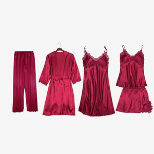 New Women Satin Sleepwear Fashion Nightgowns Imitation Ice Silk Sleepwear Dresses Night Dress Women's Sexy Lingerie Nightdresses