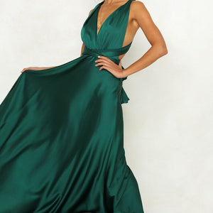 Satin Dress Maxi Dresses for Women Party Sexy Backless Pink Green Summer Dresses Spaghetti Strap Long bandage dress Bodycon 2019