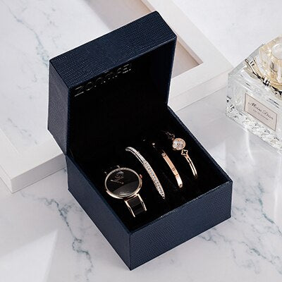 Blue Simple Watch With Bangle Gift Box Sets