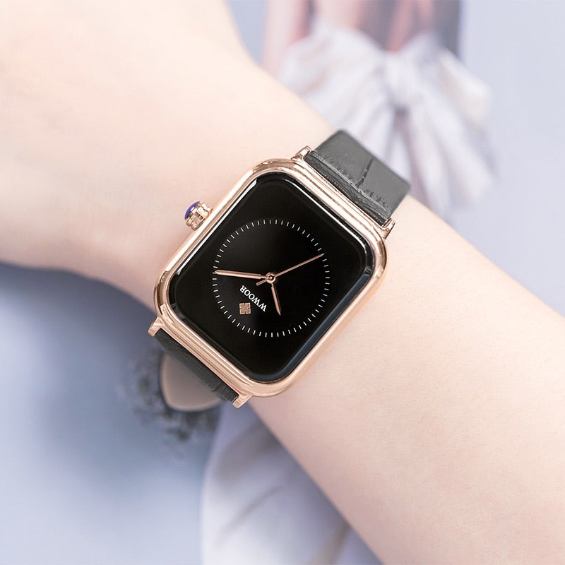 Fashion Elegant Black Leather Watch