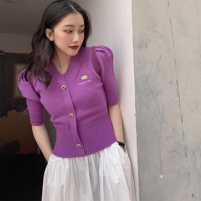 Women&#39;s sweater women&#39;s jacket cashmere cardigan mid-length knitted jacket V-neck loose striped sweater thin ladies trench coat