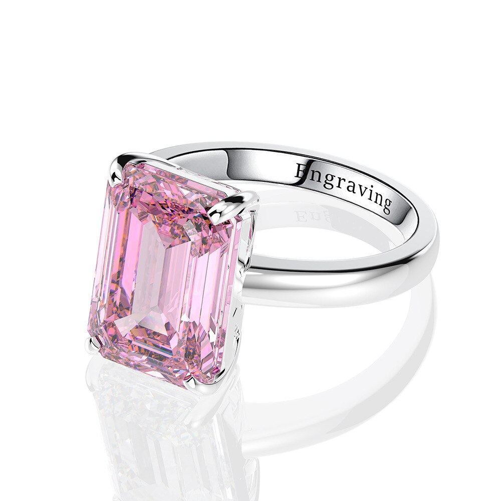 925 Sterling Silver Created Moissanite Gemstone Diamonds Ring