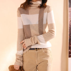 Color Matching Long-Sleeved Lazy  Sweater