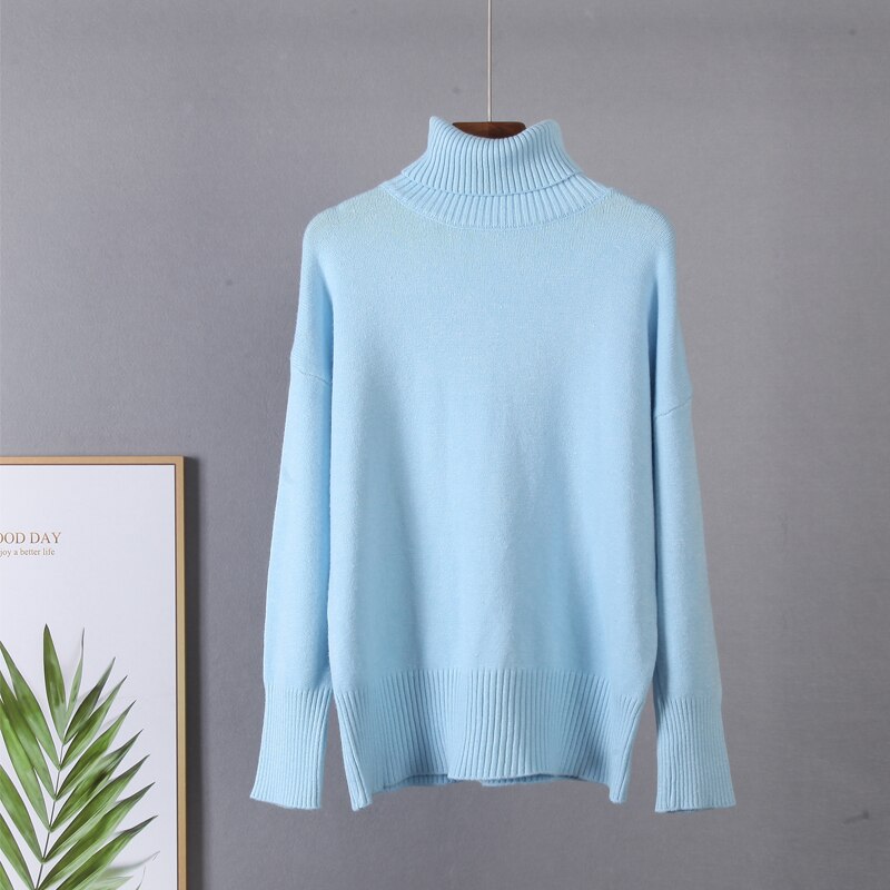 Hirsionsan Cashmere Winter Sweater Women 2021 Elegant Thick Warm Female Knitted Pullover Loose Basic Knitwear Jumper