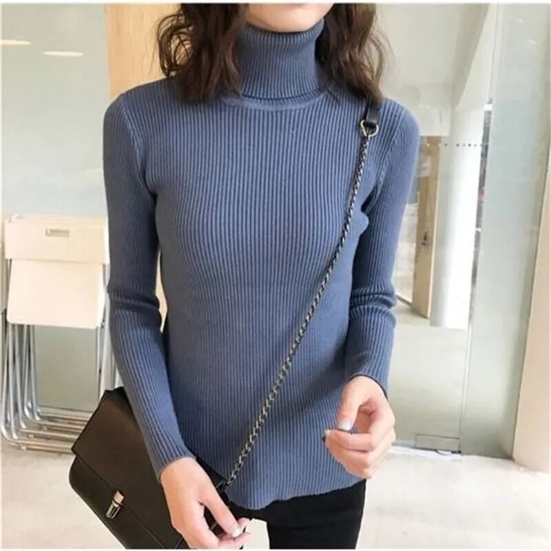 2021 Knitted Women  Sweater Pullovers Autumn Winter Basic Women O-Neck  Sweaters Pullover Slim Female Top Clothing