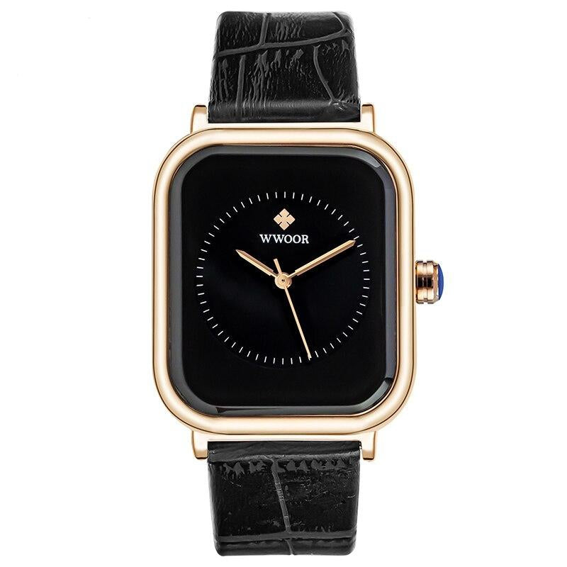 Luxury Purple Rectangle Quartz Wrist Watch