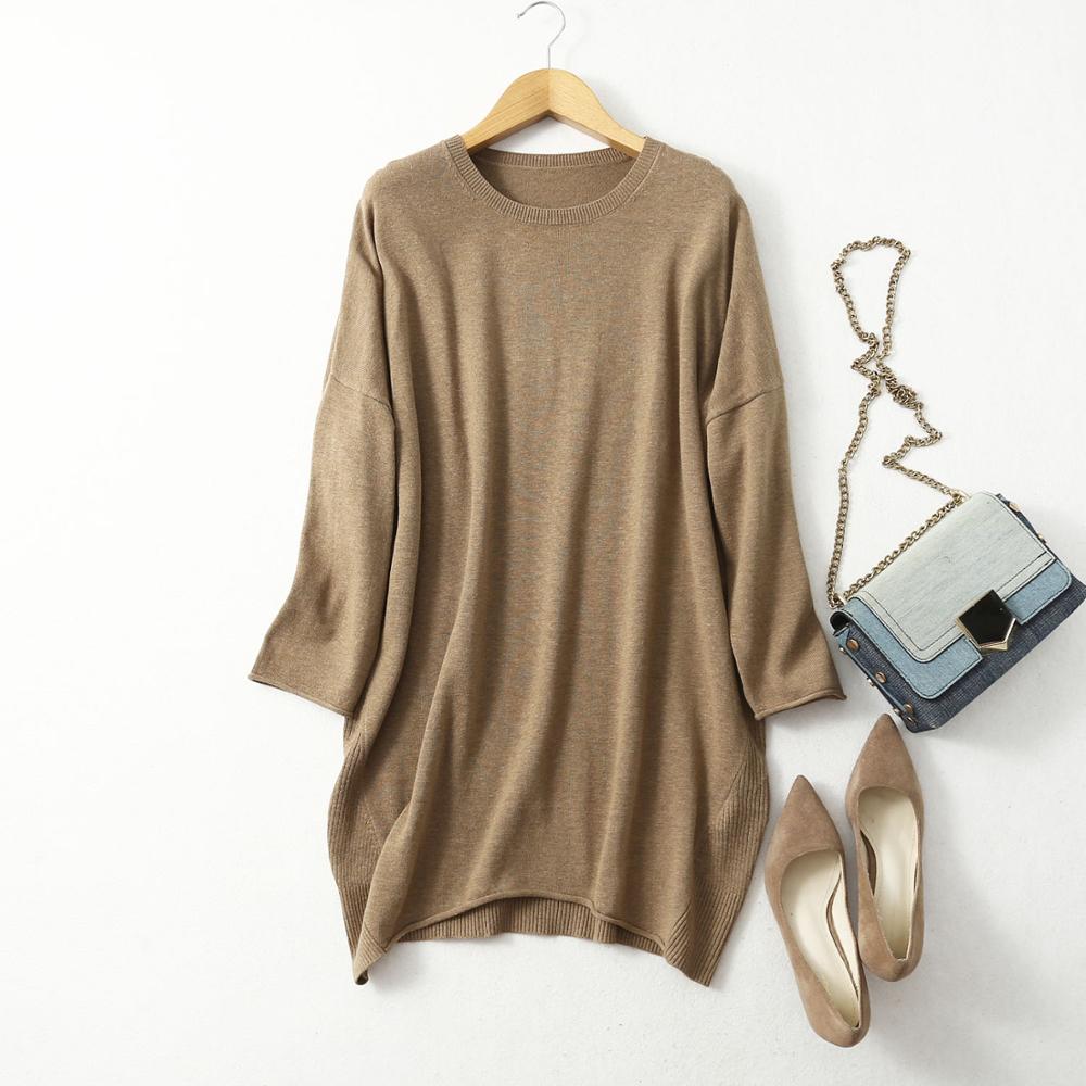 Neck Long Loose Type Pullover Sweater