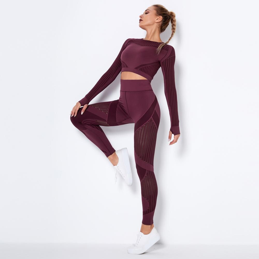 Long Sleeve Top Legging Sports Suit For Women