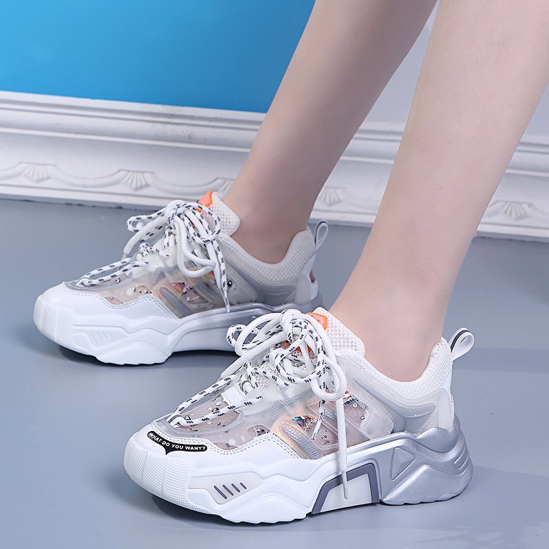 Fashion Trainers Thick Summer Heels Mesh Shoes
