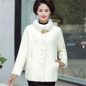 Mink Cashmere Coat Thick Loose Knitted Sweaters