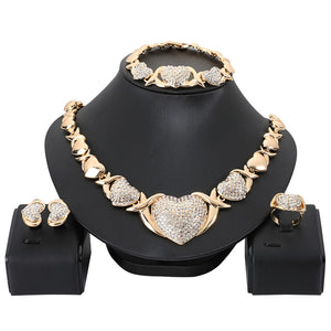 Heart Shape Crystal Necklace Set for Women