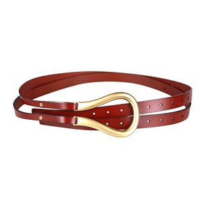 10 colors New ladies belts fashion real split leather metal U-shaped pin buckle belt banquet dress coats belt ladies belts A0