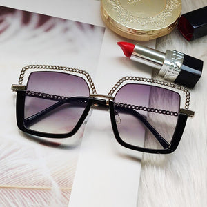 Luxury Square Sunglasses Women Metal Half Frame Sun Glasses Brand Design Female Shades Ladies Fashion Trending Eyeglasses UV400