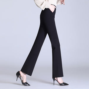 Fashion Cream Flare With Pockets plus size pant