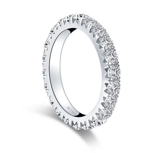 925 Sterling Silver 3.0mm Round Cut Full Eternity Ring