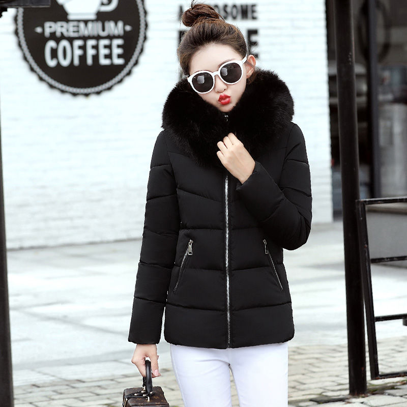 2022 New Winter Jacket Women Parkas Coat Fur Collar Hooded Parka Female Jackets Thick Warm Cotton Padded Jacket Outerwear P995