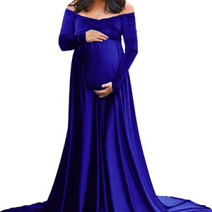 New Elegence Maternity Dresses Pleuche Long Pregnancy Photography Dress Maxi Maternity Gown For Pregnant Women Photo Shoot Props