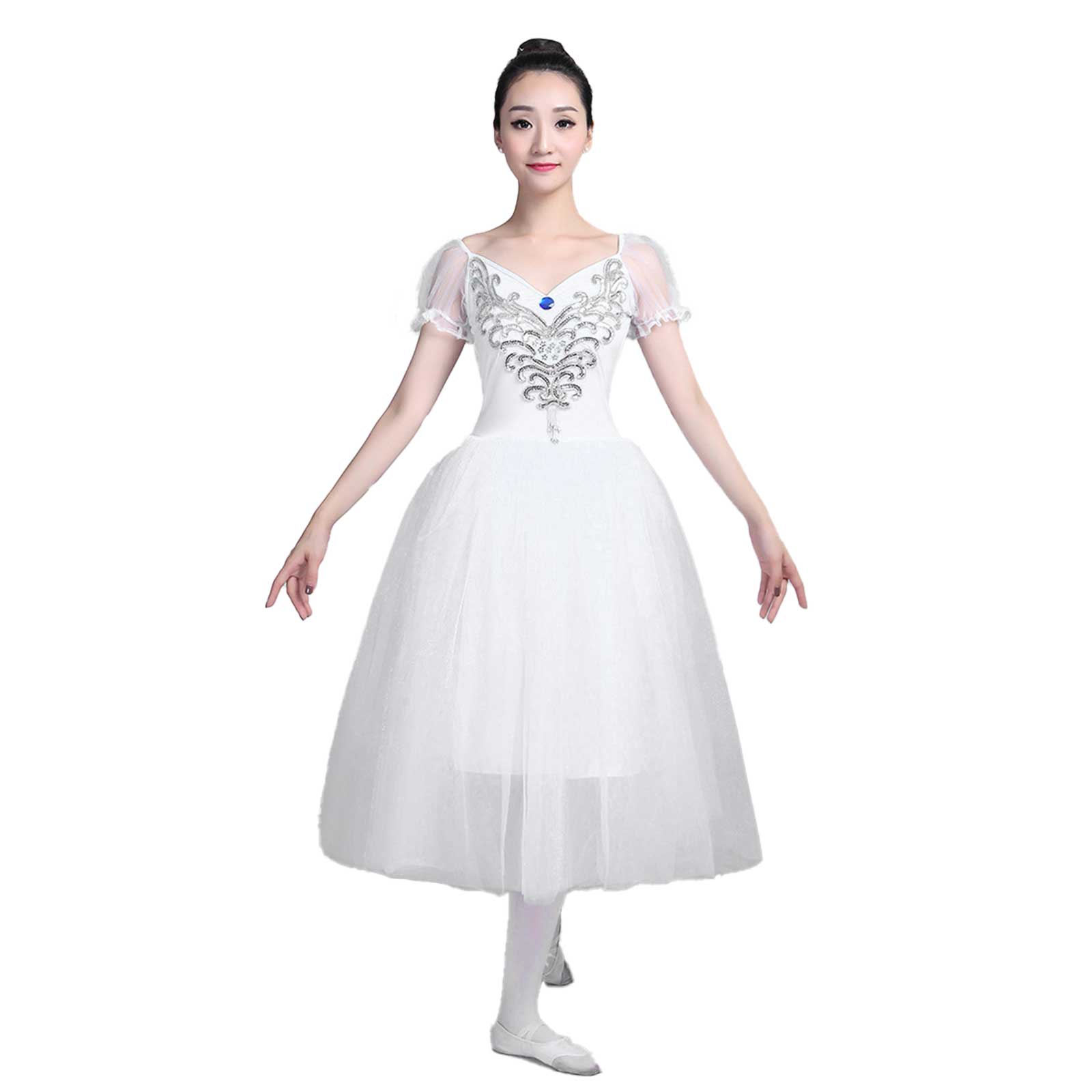 Women Long Tulle Pink/Blue/White Tutu Ballet Dress Adult Puff Sleeves Global Fashions GC Women Long Tulle Pink/Blue/White Tutu Ballet Dress Adult Puff Sleeves Global Fashions GC