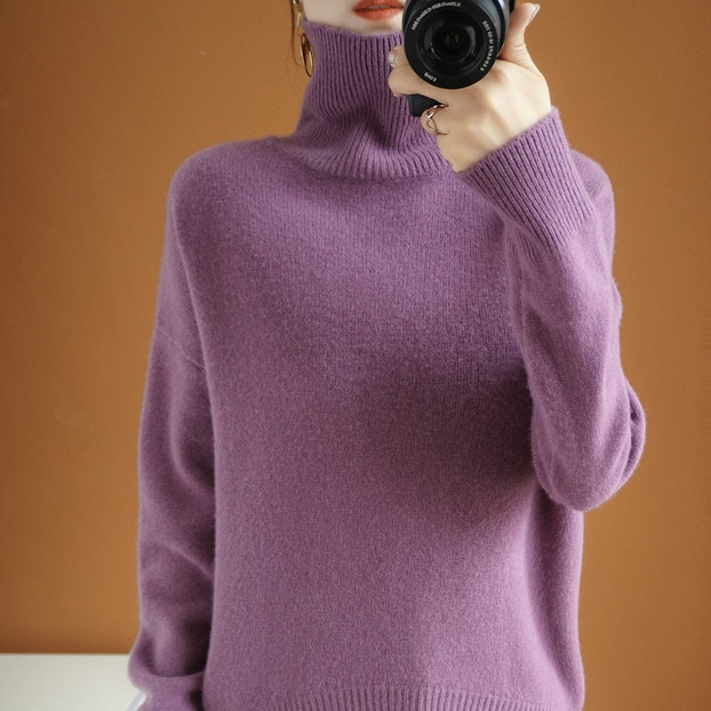 Neck Loose Large Size Knitted Sweater