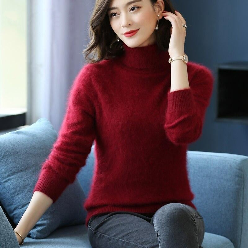 Soft Turtleneck Long Sleeve Knitted Pullover