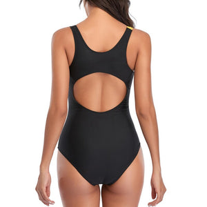 Plus Large Size One-Piece Swimsuit Closed Swimwear Sports Push Up Body Women's Swim Bathing Suit