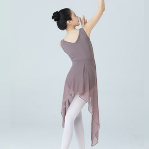 Adult Sleeveless Ballet Tutu Dress Gymnastics Leotards For Women Ballet Mesh Lyrical Dance Costume Contemporary Dancewear