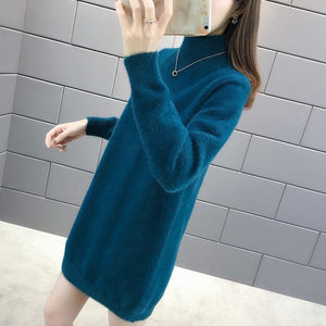 Middle and Long Loose Knitted Bottom Coat