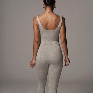 One Piece Solid Sport Sleeveless Jumpsuit
